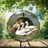 10-Inch Metal Wind Spinner White Ducks and Brown Duck 3D Wind Spinner, Unique Metal Hanging Kinetic Wind Sculpture Ornament Gifts for Women Yard Art Garden Patio Lawn Indoor Outdoor Decor view 2