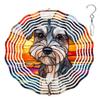 10-Inch Metal Wind Spinner Schnauzer by Sunset Ocean 3D Dog Wind Spinner, Unique Metal Hanging Kinetic Wind Sculpture Ornament Gifts for Women Yard Art Garden Patio Lawn Indoor Outdoor Decor (2) view 1