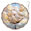 10-Inch Metal Wind Spinner Sailing Ship Under Golden Clouds 3D Wind Spinner, Unique Metal Hanging Kinetic Wind Sculpture Ornament Gifts for Women Yard Art Garden Patio Lawn Indoor Outdoor Decor view 1