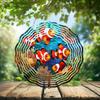 10-Inch Metal Wind Spinner Clownfish and Corals 3D Marine Life Wind Spinner, Unique Metal Hanging Kinetic Wind Sculpture Ornament Gifts for Women Yard Art Garden Patio Lawn Indoor Outdoor Decor view 2