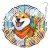10-Inch Metal Wind Spinner Shiba Inu with Sunflowers 3D Dog Wind Spinner, Unique Metal Hanging Kinetic Wind Sculpture Ornament Gifts for Women Yard Art Garden Patio Lawn Indoor Outdoor Decor view 1