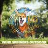 10-Inch Metal Wind Spinner Shiba Inu with Sunflowers 3D Dog Wind Spinner, Unique Metal Hanging Kinetic Wind Sculpture Ornament Gifts for Women Yard Art Garden Patio Lawn Indoor Outdoor Decor view 4