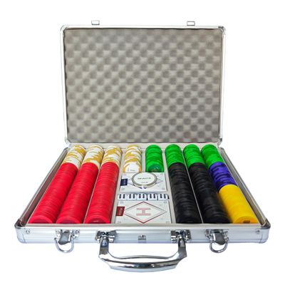 HEITOK Clay Poker Chips Set 500 PCS with Denominations, 14g Clay Composite Weighted Casino Poker Chips with Aluminum Travel Case for Texas Hold'em, Blackjack, Home Tournaments & Cash Games