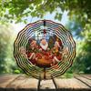 10-Inch Metal Wind Spinner Santa Claus and Elves 3D Wind Spinner, Unique Metal Hanging Kinetic Wind Sculpture Ornament Gifts for Women Yard Art Garden Patio Lawn Indoor Outdoor Decor view 2