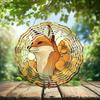 10-Inch Metal Wind Spinner Red Fox with Golden Flowers 3D Wind Spinner, Unique Metal Hanging Kinetic Wind Sculpture Ornament Gifts for Women Yard Art Garden Patio Lawn Indoor Outdoor Decor (1) view 2
