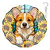 10-Inch Metal Wind Spinner Corgi Puppy with Sunflowers 3D Dog Wind Spinner, Unique Metal Hanging Kinetic Wind Sculpture Ornament Gifts for Women Yard Art Garden Patio Lawn Indoor Outdoor Decor view 1