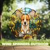 10-Inch Metal Wind Spinner Corgi Puppy with Sunflowers 3D Dog Wind Spinner, Unique Metal Hanging Kinetic Wind Sculpture Ornament Gifts for Women Yard Art Garden Patio Lawn Indoor Outdoor Decor view 4