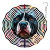 10-Inch Metal Wind Spinner Blue-Toned Pit Bull 3D Dog Wind Spinner, Unique Metal Hanging Kinetic Wind Sculpture Ornament Gifts for Women Yard Art Garden Patio Lawn Indoor Outdoor Decor view 1