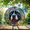 10-Inch Metal Wind Spinner Blue-Toned Pit Bull 3D Dog Wind Spinner, Unique Metal Hanging Kinetic Wind Sculpture Ornament Gifts for Women Yard Art Garden Patio Lawn Indoor Outdoor Decor view 2