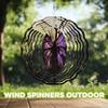 10-Inch Metal Wind Spinner Purple Butterfly 3D Wind Spinner, Unique Metal Hanging Kinetic Wind Sculpture Ornament Gifts for Women Yard Art Garden Patio Lawn Indoor Outdoor Decor view 4