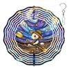 10-Inch Metal Wind Spinner White Rabbit in Starry Galaxy 3D Wind Spinner, Unique Metal Hanging Kinetic Wind Sculpture Ornament Gifts for Women Yard Art Garden Patio Lawn Indoor Outdoor Decor view 1
