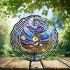 10-Inch Metal Wind Spinner White Rabbit in Starry Galaxy 3D Wind Spinner, Unique Metal Hanging Kinetic Wind Sculpture Ornament Gifts for Women Yard Art Garden Patio Lawn Indoor Outdoor Decor view 2