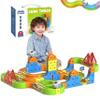 160PCS 3D Building Cube Track  Magical Track Train USB Rechargeable, DIY Race Car Track Building Kits with Signs,Rail Cube Magnetic Monorail, STEM Educational Toy for Ages 4-8 Boys Girls(1 Train) view 1