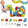 81PCS 3D Building Cube Track  Magical Track Train USB Rechargeable, DIY Race Car Track Building Kits with Signs,Rail Cube Magnetic Monorail, STEM Educational Toy for Ages 4-8 Boys Girls(1 Train) view 1