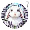 10-Inch Metal Wind Spinner White Lop-Eared Rabbit 3D Wind Spinner, Unique Metal Hanging Kinetic Wind Sculpture Ornament Gifts for Women Yard Art Garden Patio Lawn Indoor Outdoor Decor view 1