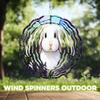 10-Inch Metal Wind Spinner White Lop-Eared Rabbit 3D Wind Spinner, Unique Metal Hanging Kinetic Wind Sculpture Ornament Gifts for Women Yard Art Garden Patio Lawn Indoor Outdoor Decor view 4