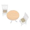 Aatraay 3 Pcs 1:12 Scale Dollhouse, Dining Table Set Wooden Miniature Table and Chairs Furniture Accessories view 1