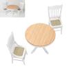 Aatraay 3 Pcs 1:12 Scale Dollhouse, Dining Table Set Wooden Miniature Table and Chairs Furniture Accessories view 4