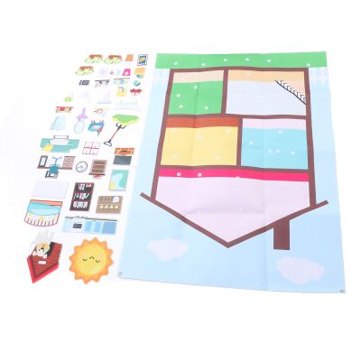 TOPINCN Room Decor Felt Story Board, Preschool Learning Activities Felt Board Learning Interactive Play Kit Wall Hanging for Toddlers Kids