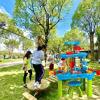 TOPINCN Kids Sand and Water Table, 3 Tier Large Activity Play Table with Slide and Storage, Modular Design for Outdoor Indoor Play, Beach Yard Home Kindergarten view 2