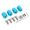 4Set 12mm Wheel Hex Hub Nut, Aluminum Universal Hex Hub for 1/10 1/12 RC Car, 16mm Height with Pins, Durable Replacement Part for Remote Control Vehicle (Blue) view 1