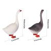 TOPINCN Goose Animal Ornaments, Lifelike Hand Painted Farm Animal Toys Statues for Kids, with Safe PVC Material, for Educational Gifts and Room Decor (Gray Goose + White Goose 2 Pieces per Pack) view 2