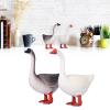 TOPINCN Goose Animal Ornaments, Lifelike Hand Painted Farm Animal Toys Statues for Kids, with Safe PVC Material, for Educational Gifts and Room Decor (Gray Goose + White Goose 2 Pieces per Pack) view 3