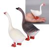 TOPINCN Goose Animal Ornaments, Lifelike Hand Painted Farm Animal Toys Statues for Kids, with Safe PVC Material, for Educational Gifts and Room Decor (Gray Goose + White Goose 2 Pieces per Pack) view 4