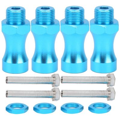 12Pcs Aluminum Alloy Wheel Hub Adapter, RC Extension Wheel Coupling, 12mm to 17mm Hex Drive Hub Adapter for 1/10 to 1/8 RC Model Car, Truck, Off - Road Vehicle, Includes 4 Sets wit (Blue)