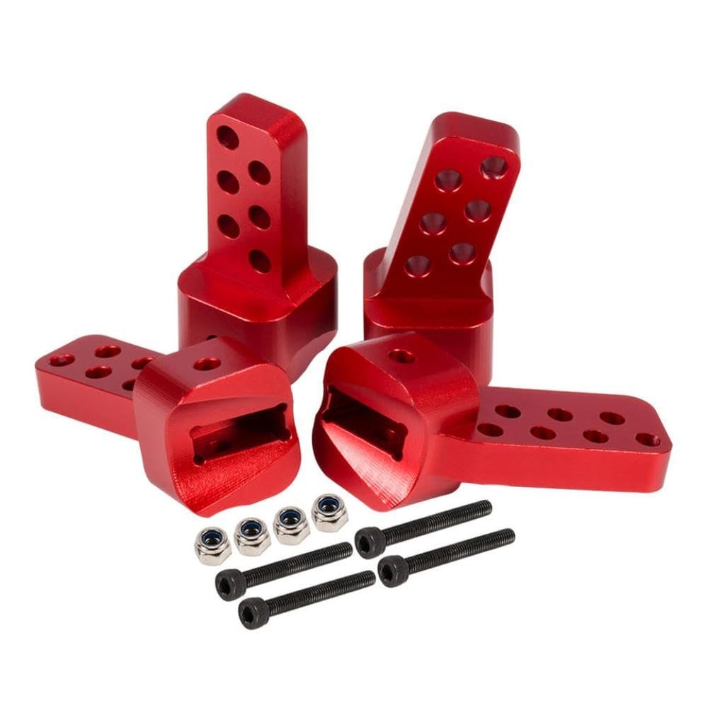 4Pcs Aluminum AR44 Axle Rear Upper Link Riser Anti Squat Mount Compatible with 1 10 RC Rigs Crawler II Chassis DIY 90046 Upgrade(Red)