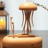 Wooptoothy Handcrafted Wooden Jellyfish Automaton, Creative Moving Jellyfish Ornament with Flowing Tentacles, Handmade Ocean-Inspired Kinetic Desk Decor for Relaxing Home or Office view 2