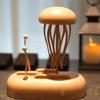 Wooptoothy Handcrafted Wooden Jellyfish Automaton, Creative Moving Jellyfish Ornament with Flowing Tentacles, Handmade Ocean-Inspired Kinetic Desk Decor for Relaxing Home or Office view 3