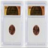 2025 P & D US Mint Lincoln Penny Union Shield 2 Coin Set - Last Year of Issue ICG MS67 RD view 1