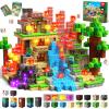 200 PCS Magnetic Blocks with Light Up Blocks - Magnetic Building Blocks, Magnetic Construction Cube Toys, STEM Sensory Learning Toys, Easter Christmas Birthday Gifts for Toddlers Boys and Girls Age 3+ view 1