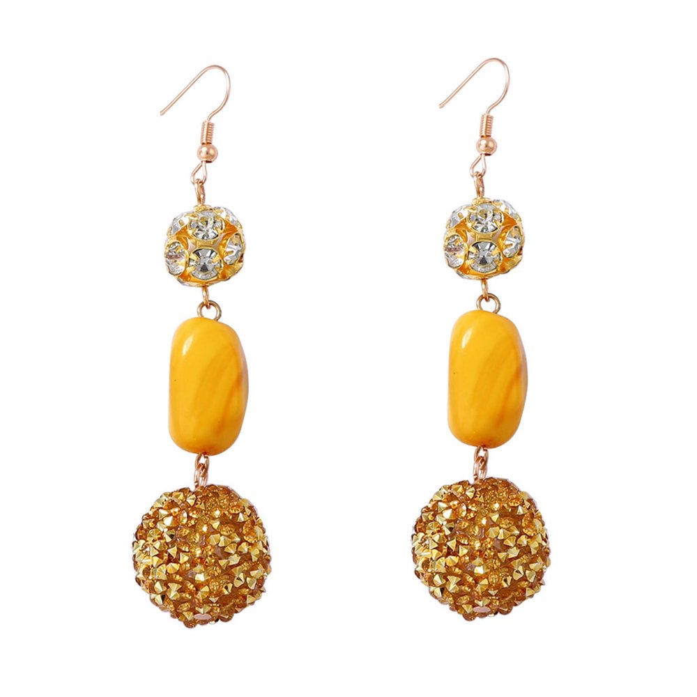 8.7 * 1.9cm Vintage Geometric Patchwork Christmas Earrings,yellow,8.7 * 1.9cm