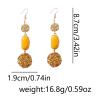 8.7 * 1.9cm Vintage Geometric Patchwork Christmas Earrings,yellow,8.7 * 1.9cm view 2