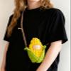 YUEYOUMI 17cm Crocheted Doll Cute Corn Crossbody Bag Not Included Shoulder Strap view 3