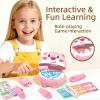 Nilez 14-Piece Dentist Pretend Play Set for Kids Doctor Kit with Educational Cards Medical Kits Role Play Game Pink Cute Cartoon Gift for Girls and Boys Baby 4 Month and up (Heart-Nosed Bear) view 2