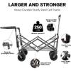 Collapsible Wagon Cart with Removable Canopy 140L Capacity Foldable Utility Wagon with All-Terrain Wheels and Built-in Brake for Outdoor Camping Beach Shopping view 4