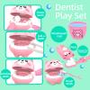 Nilez 14-Piece Dentist Pretend Play Set for Kids Doctor Kit with Educational Cards Medical Kits Role Play Game Pink Cute Cartoon Gift for Girls and Boys Baby 4 Month and up (Bear) view 3