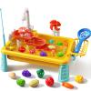 JUKUDAHU Water Table Toy for Kids 3 4 5 6 Years Old - Outdoor Kitchen Toys Set with Electrical Faucet, Toddler Fishing Games, Beach Sensory Water Table Playset, Gifts for Boys Girls 3-5 4-6 (Yellow) view 1