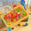 JUKUDAHU Water Table Toy for Kids 3 4 5 6 Years Old - Outdoor Kitchen Toys Set with Electrical Faucet, Toddler Fishing Games, Beach Sensory Water Table Playset, Gifts for Boys Girls 3-5 4-6 (Yellow) view 3