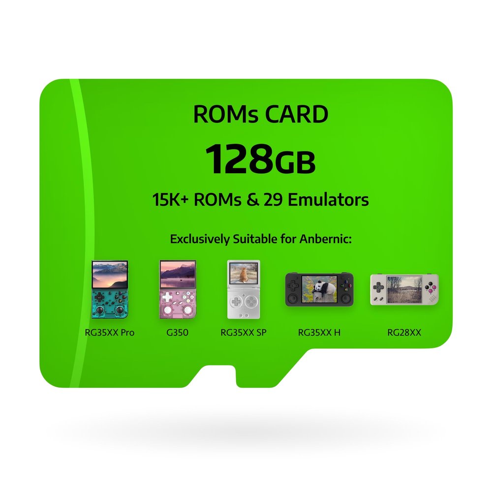 128G Game Card Preloaded with 15K+ Retro Games 35 Emularors for RG35XX Pro/RG34XX SP/G350/RG40XX H/RG34XX/RGCubeXX Handheld Game Console Card (128Gfor RG35XXPro/G350/RG35XXSP/RG35XXH/RG28XX)