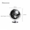 7.87" Metallic Black World Globe with Rotating Stainless Steel Stand for Adults - Elegant Adult Bookcase Decorative Home Desk Table Office Decor Book Shelf & Gifts (black, 7.87) view 2