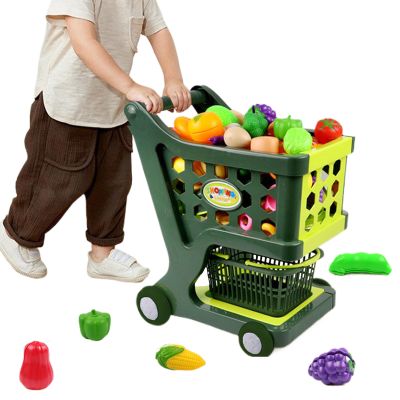 Kids Shopping Cart Play Set | Children's Shopping Cart Trolley Kit - Stable Structure Role-Playing Games,for Birthday, New Year, Christmas, Children's Day