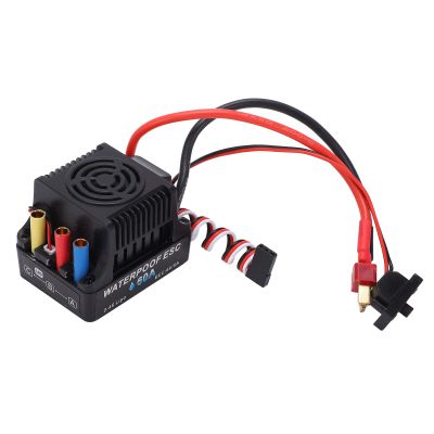 60A Brushless ESC for 1/10 RC Car, Waterproof ESC with T Plug, High Performance Brushless Motor Speed Controller with Excellent Acceleration and Efficient Operation
