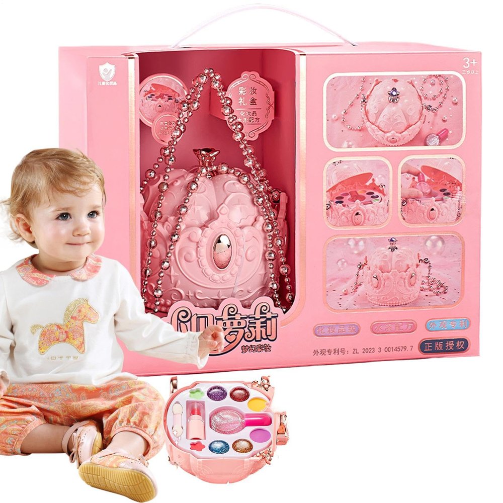 Makeup Sets | Carriage Shape Pink Cosmetic Sets Princess Makeup Kits - Portable Beauty Set Real Pretend Toys for Little Girls
