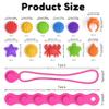 22 Pcs Sensory Fidget Toys for Kids Teens : Wearable Necklace,Bracelet & Spinner Ring Sets with 15 Textured Silicone Charms for Anxiety Relief, Autism ADHD Stress -Stocking Stuffers for Kids view 2