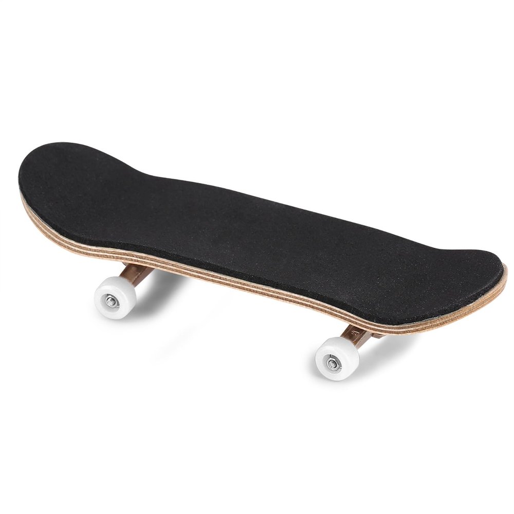 AUNMAS Maple Wooden Alloy Fingerboard, Mini Fingertip Movement Novelty Toys, PU Anti Slip Pad Skateboard Kit with Box for Teens Adults (White)