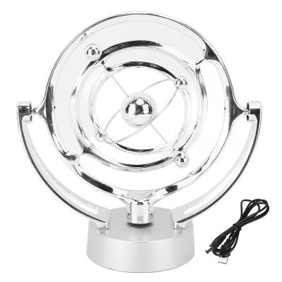 Eujgoov Perpetual Motion Ball Toy, Magnetic Swing Balance Ball with USB Powered LED Lights, Science Learning Tool for Home and Office Decoration